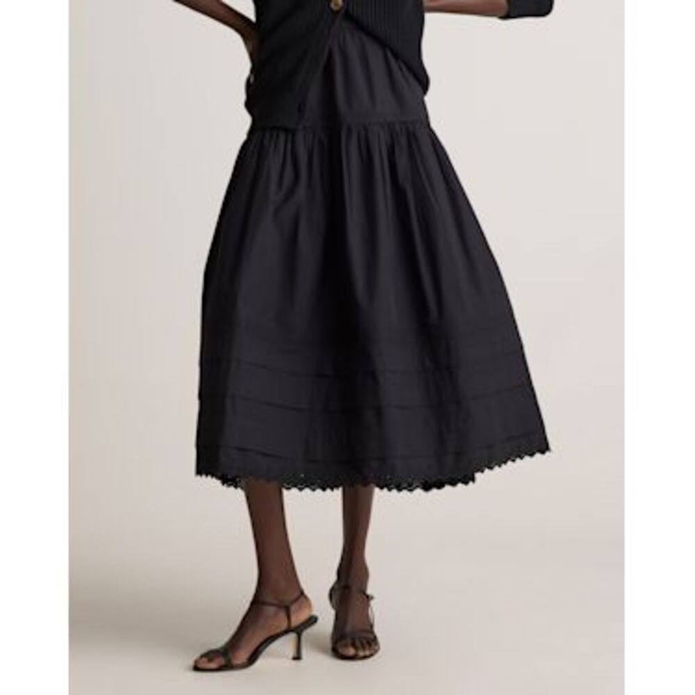 Quince Elegant Black Midi Skirt